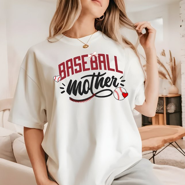 Modern Baseball Mor Coquette-Snyggt enkel T Shirt (Baseball Mother T-Shirt)