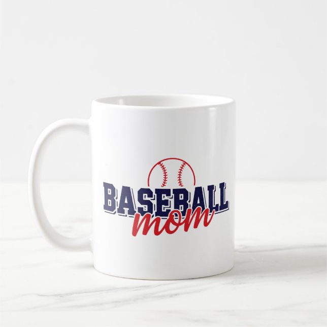 Modern Basebollmamma Anpassad Matchdag Kaffemugg (Vänster)