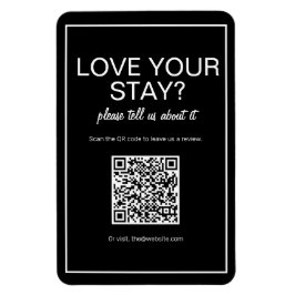 Modern Basic Black Digital QR Code Review Magnet