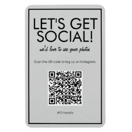 Modern Basic Grått Social Media QR-kodmagnet Magnet