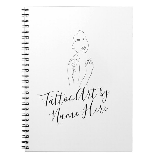 Modern Basic Tattoo ART studio script typography Anteckningsbok (Framsidan)