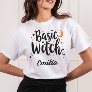 Modern Basic Witch Halloween Namn Sweatshirt T Shirt