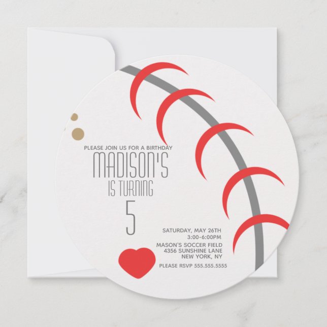 Modern Baskeball Birthday Boll-inbjudan Meddelande (Framsida)