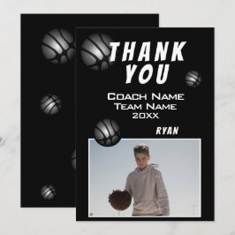 Modern Basketball Ball Photo Thank you Coach  Tack Kort
