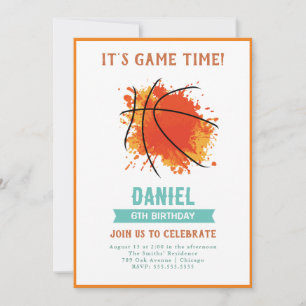 Modern Basketball Birthday-inbjudan Inbjudningar