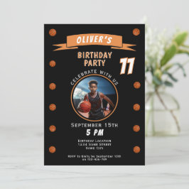 Modern Basketball Boll Sports Birthday Photo Inbjudningar