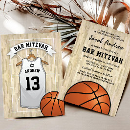 Modern Basketball Pub Mitzvah Inbjudningar