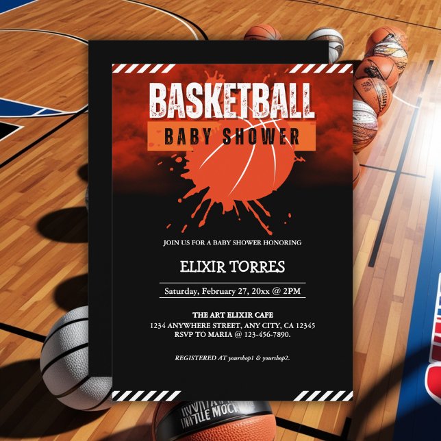 Modern Basketboll Orange Boll Baby Shower Inbjudningar (Skapare uppladdad)