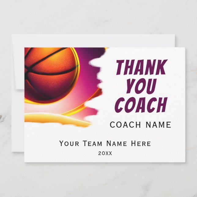 Modern Basketboll Tack Coach Kort (Framsida)