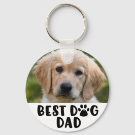Modern BÄST PAPPA Paw-utskriftsfoto i HUND Nyckelring