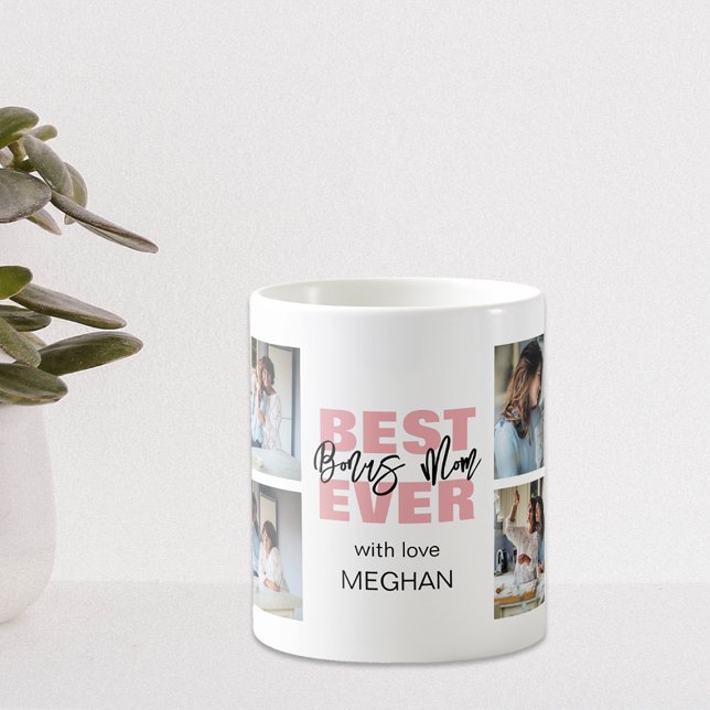 Modern Bästa Bonusmamma Någonsin | Fotokollage Kaffemugg (Skapare uppladdad)