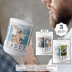 Modern BÄSTA DADDY EVER 3 Foton Personlig Kaffemugg