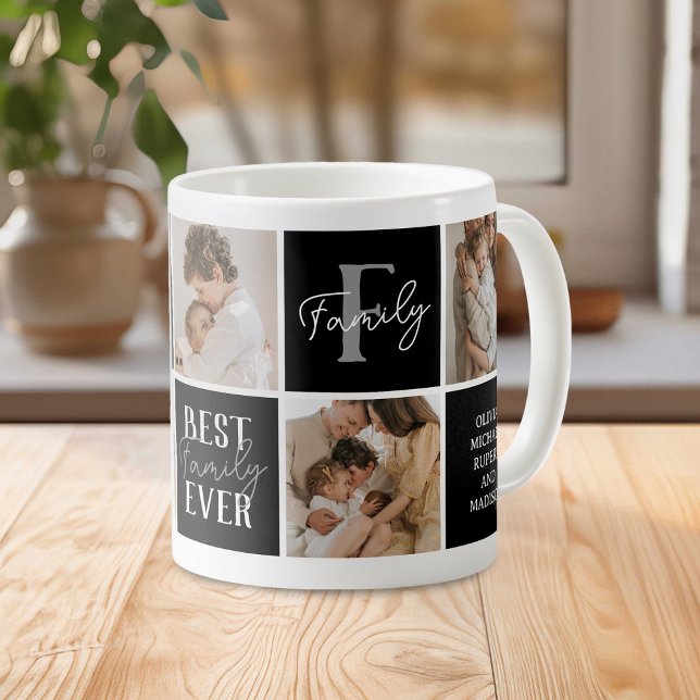 Modern bästa familj någonsin 5 fotosamlingar kaffemugg (Skapare uppladdad)