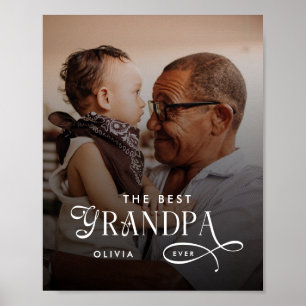 Modern Bästa Farfar Någonsin Foto Personlig Poster