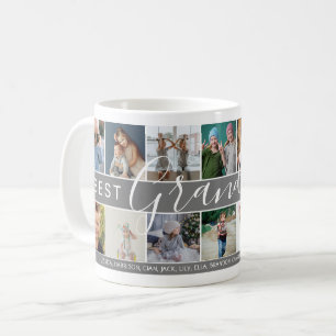 Modern Bästa farfar någonsin Fotokollage & Namn Kaffemugg
