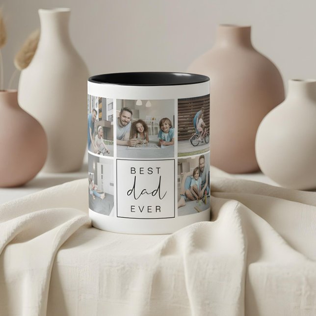 Modern bästa fotokaffe i Pappa någonsin Anpassning Mugg (Photo best dad ever coffee mug)