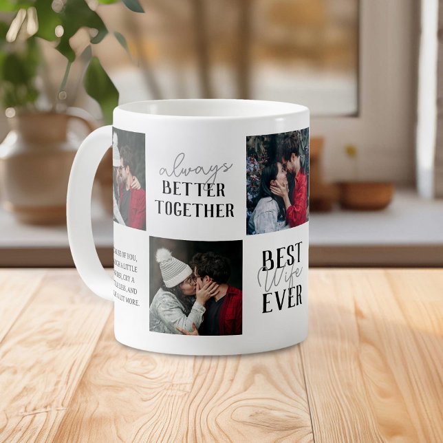 Modern Bästa fru någonsin 5 Foto Collage Kaffemugg (Skapare uppladdad)