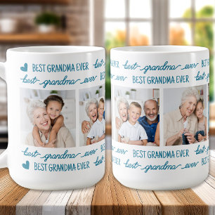 Modern Bästa GRANDMA någonsin Personlig 4-foto Kaffemugg