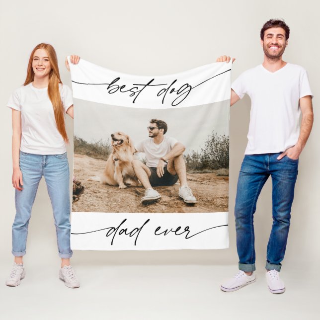 Modern bästa Hund-handskript för foto, Pappa någon Fleecefilt (På plats)