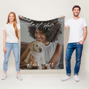 Modern bästa Hund-Mamma någonsin-fotoövertäcknings Fleecefilt