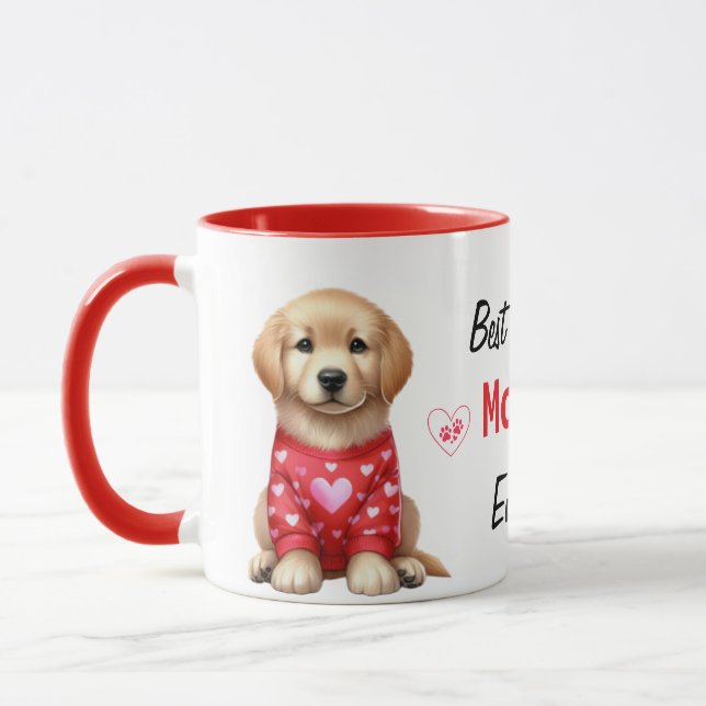 Modern bästa Hund Mamma någonsin-Personlig-foton Mugg (Vänster)