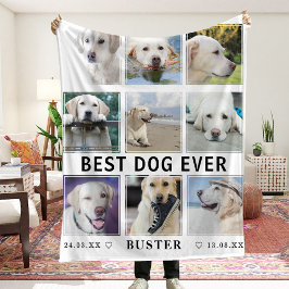 Modern bästa Hund någonsin Fotokollage Fleecefilt