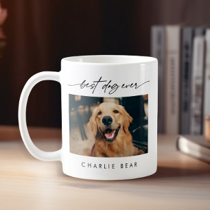 Modern Bästa Hund någonsin, handskrivet fotoskript Kaffemugg