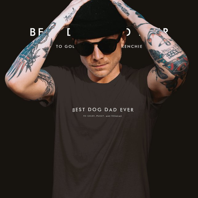 Modern bästa Hund-Pappa någonsin, eget namn, svart T Shirt (Skapare uppladdad)