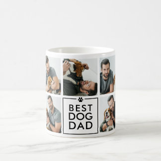 Modern Bästa Hundpappa 7-Foto Collage Kaffemugg
