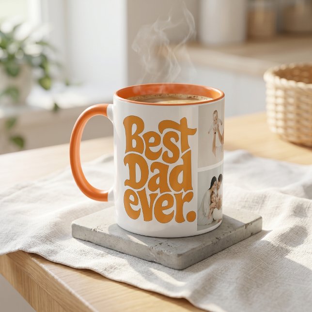 Modern Bästa Hundpappa Foto Mugg (Skapare uppladdad)