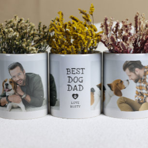 Modern "Bästa hundpappa" tass i hjärta 2-foto Kaffemugg