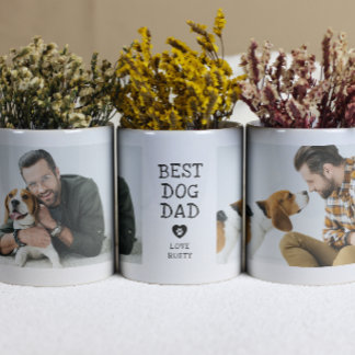 Modern "Bästa hundpappa" tass i hjärta 2-foto Kaffemugg