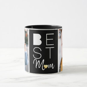 Modern bästa Mamma 2-foto svart Mugg