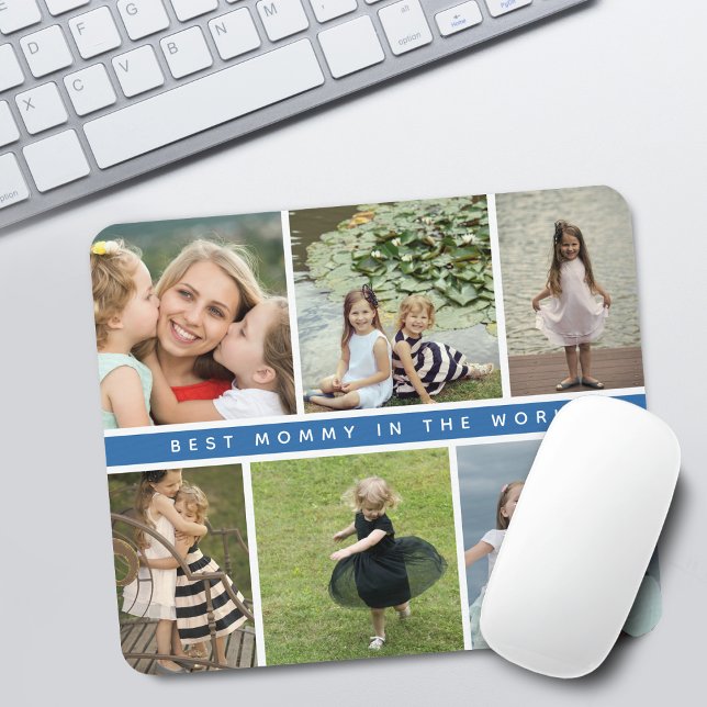 Modern bästa Mamma-fotosamling Musmatta (Modern Best Mommy Photo Collage Mouse Pad)