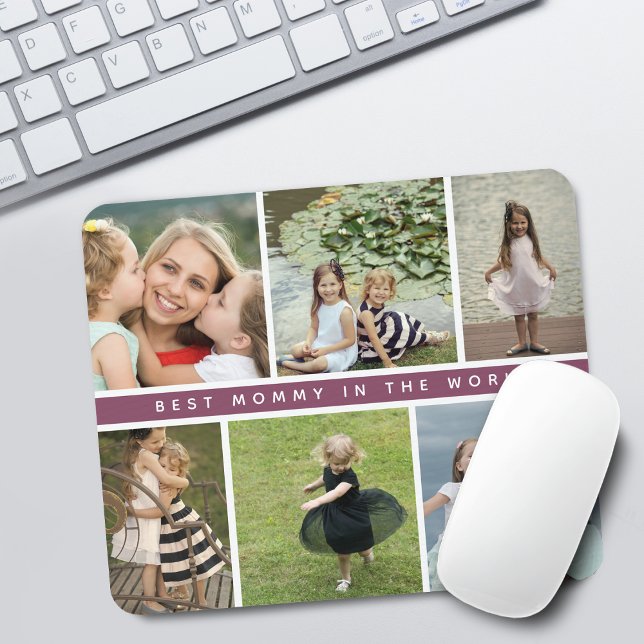 Modern bästa Mamma-fotosamling Musmatta (Modern Best Mommy Photo Collage Mouse Pad)