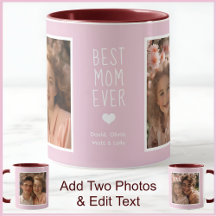 Modern bästa Mamma någonsin 2-fotonstext Rosa C52