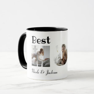 Modern bästa Mamma någonsin, 3 foton Collage White Mugg