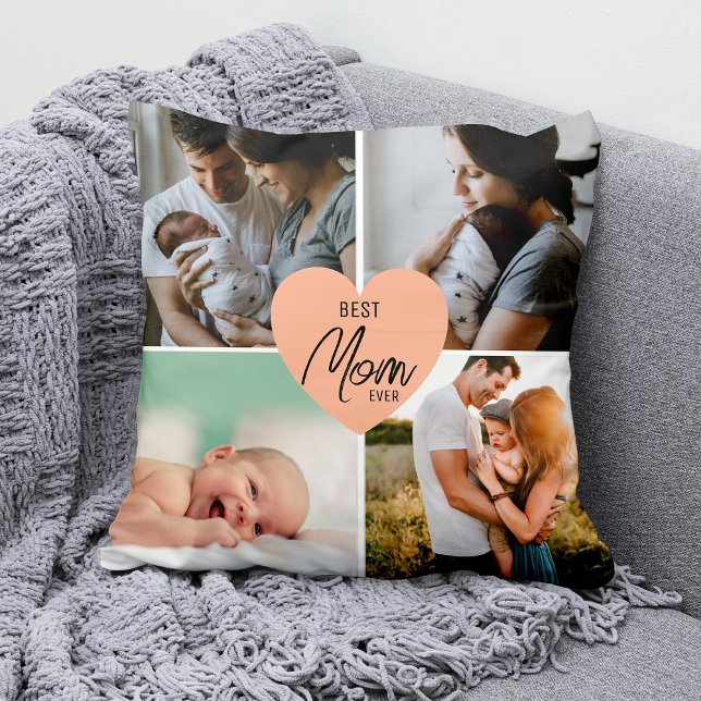 Modern bästa Mamma någonsin 4-foto Kudde (Skapare uppladdad)