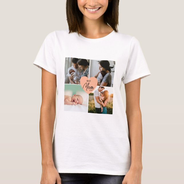 Modern bästa Mamma någonsin 4-foto T Shirt (Framsida)