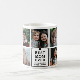 Modern bästa Mamma någonsin, 7-foto Collage & Namn Kaffemugg