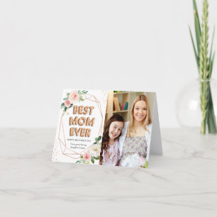 Modern bästa Mamma någonsin Blommigt Mors dag-foto Kort