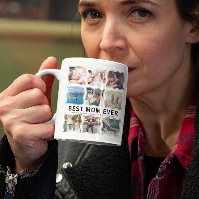 Modern Bästa Mamma någonsin - fotokollage Keepake Kaffemugg (Skapare uppladdad)
