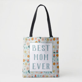 Modern bästa Mamma någonsin i Blommigt Mors dag Tygkasse