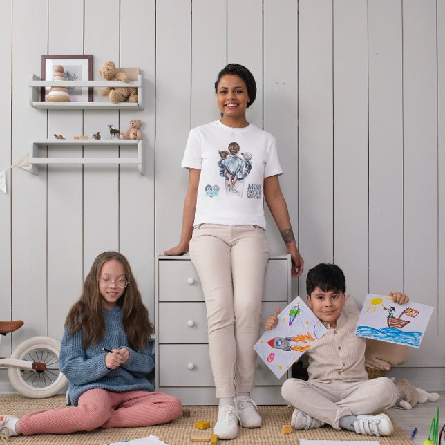 Modern Bästa mamma någonsin mamma-skript blåblå mo T Shirt (Skapare uppladdad)