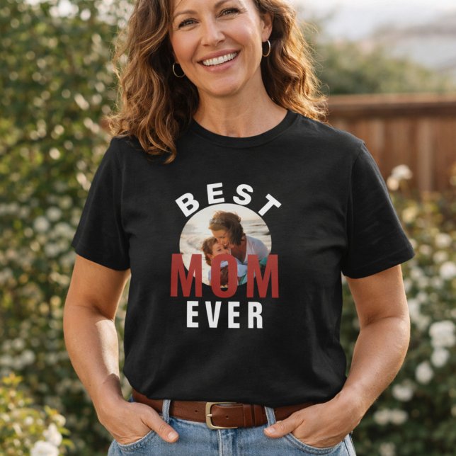 Modern Bästa Mamma Någonsin Mors Dag Foto T Shirt (Skapare uppladdad)