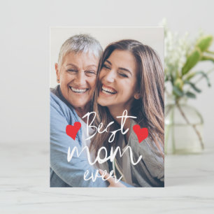 Modern Bästa mamma någonsin Två Foto Mors dag Kort