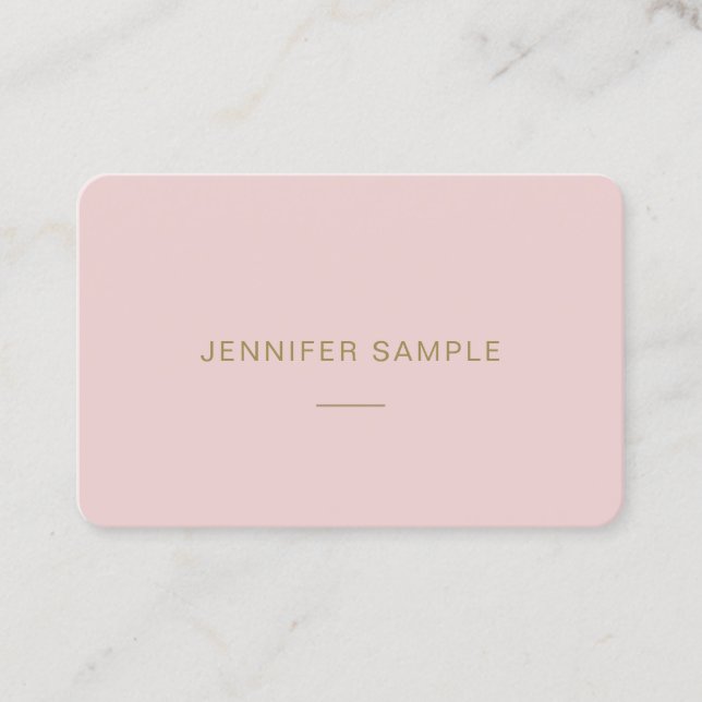 Modern bästa Minimalistic elegant rosa guld- mall Visitkort (Framsida)