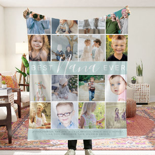 Modern Bästa Mormor/Moster Någonsin Foto Collage & Fleecefilt