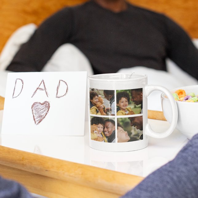 Modern Bästa någonsin Bonus Pappa | Fotokollage Kaffemugg (Skapare uppladdad)