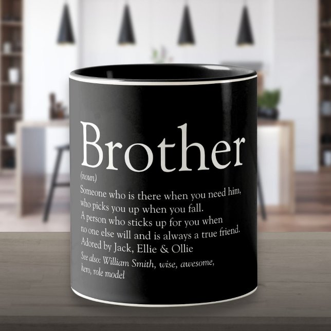 Modern Bästa någonsin Brother Definition Två-Tonad Mugg (Modern Best Ever Brother Definition Two-Tone Coffee Mug)
